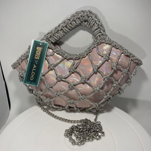 WICKED ALDO Wickedly Beautiful Glamorousgal Glinda Rhinestone Bling Handbag Pink - Picture 3 of 9
